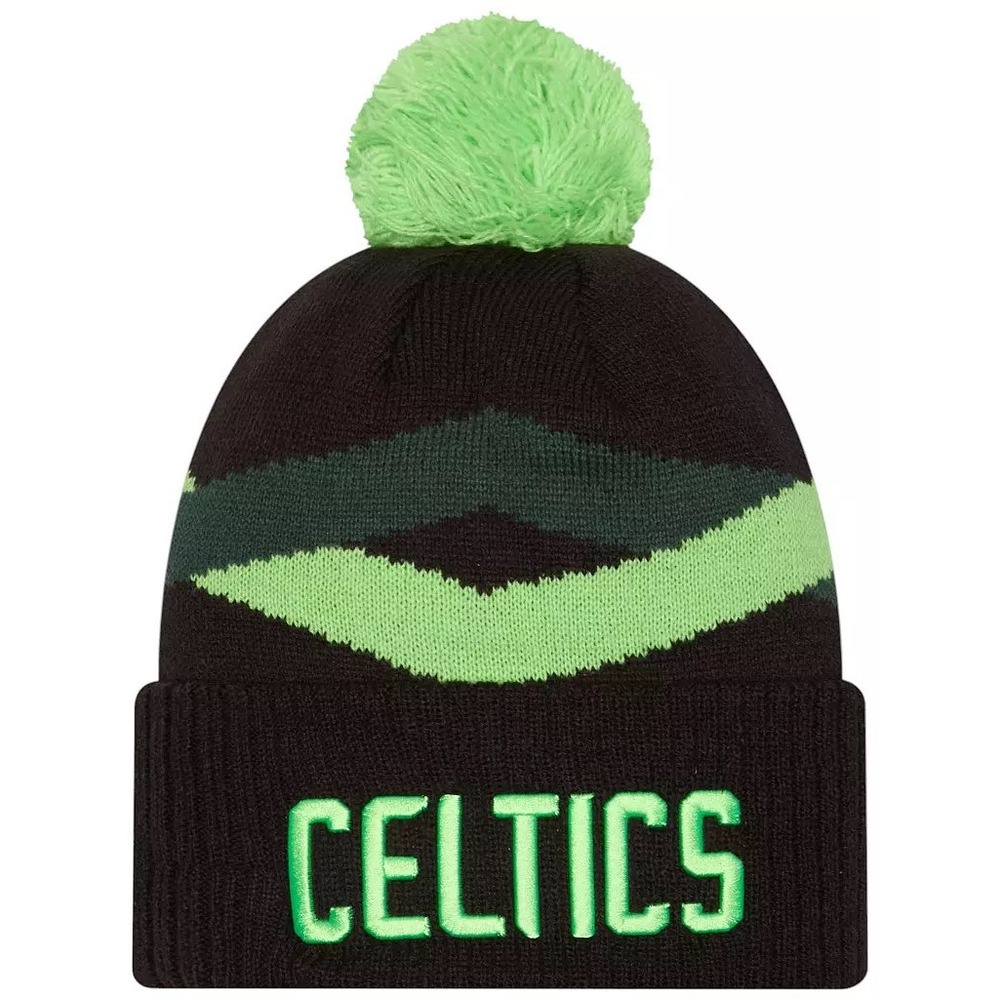 Boston Celtics New Era Adult 2024-25 City Edition‎ Knit Hat Neon Green/Black NEW